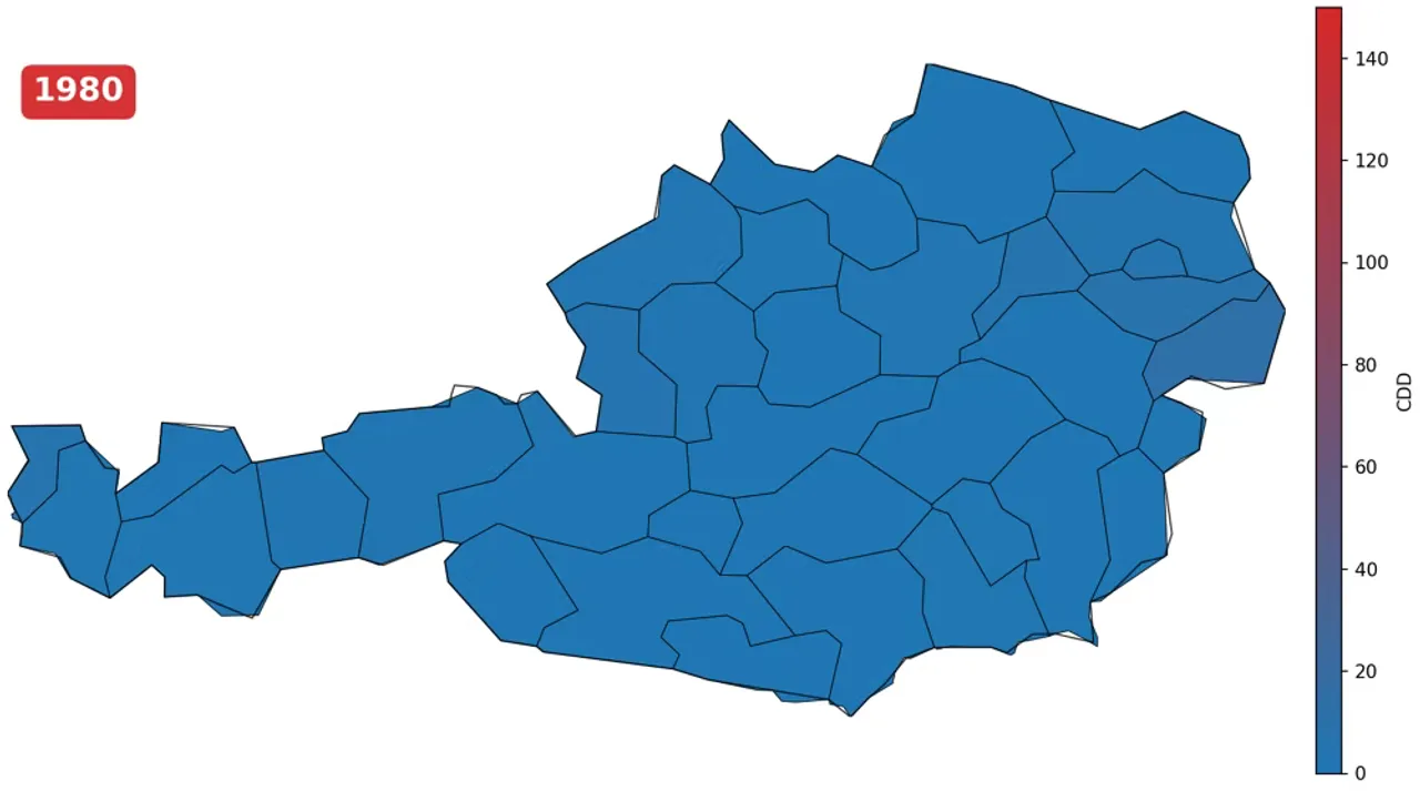 Der Techem Hitzeatlas zeigt die Hotspots in Österreich