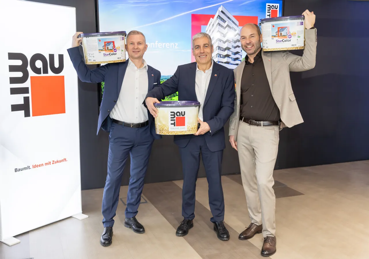 v.l.n.r.: Rudolf Ofenschiessl, Verkaufsleitung Baumit GmbH; Georg Bursik, Geschäftsleitung Baumit GmbH; Roman Stickler, Marketingleitung Baumit Group