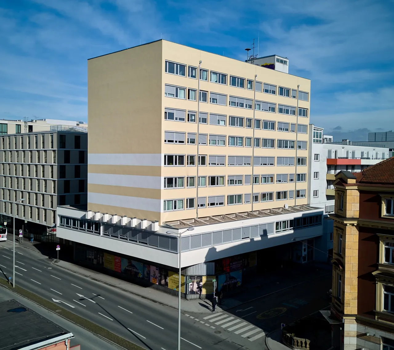 Das Hochhaus in der Grazer Arnold-Luschin-Gasse