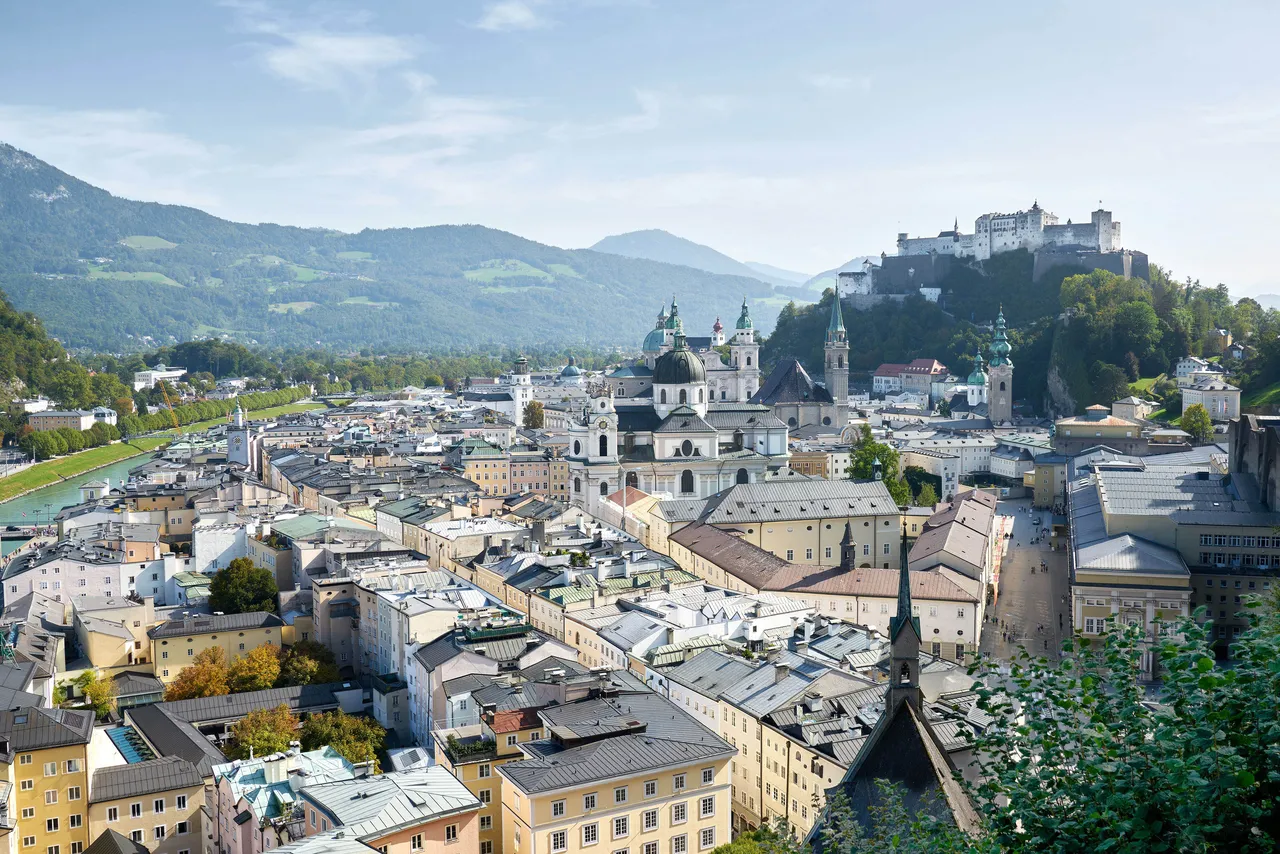 Salzburg Austria Cityscape and Fortress