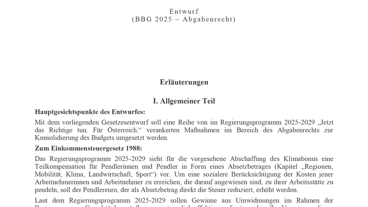 Budgetsanierung: BMF schickt 12 Maßnahmen in Begutachtung