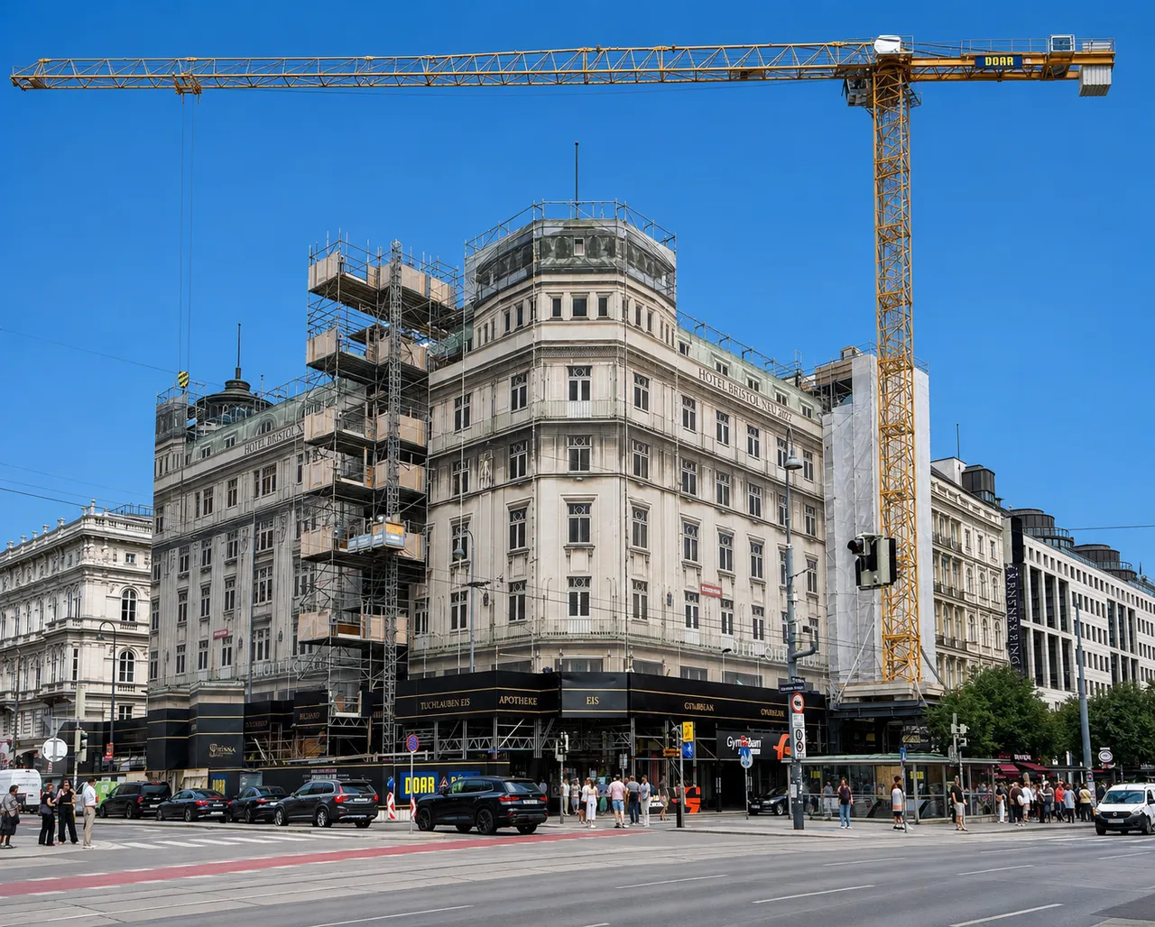 Das Hotel Bristol in Wien wird noch bis Ende 2027 generalsaniert