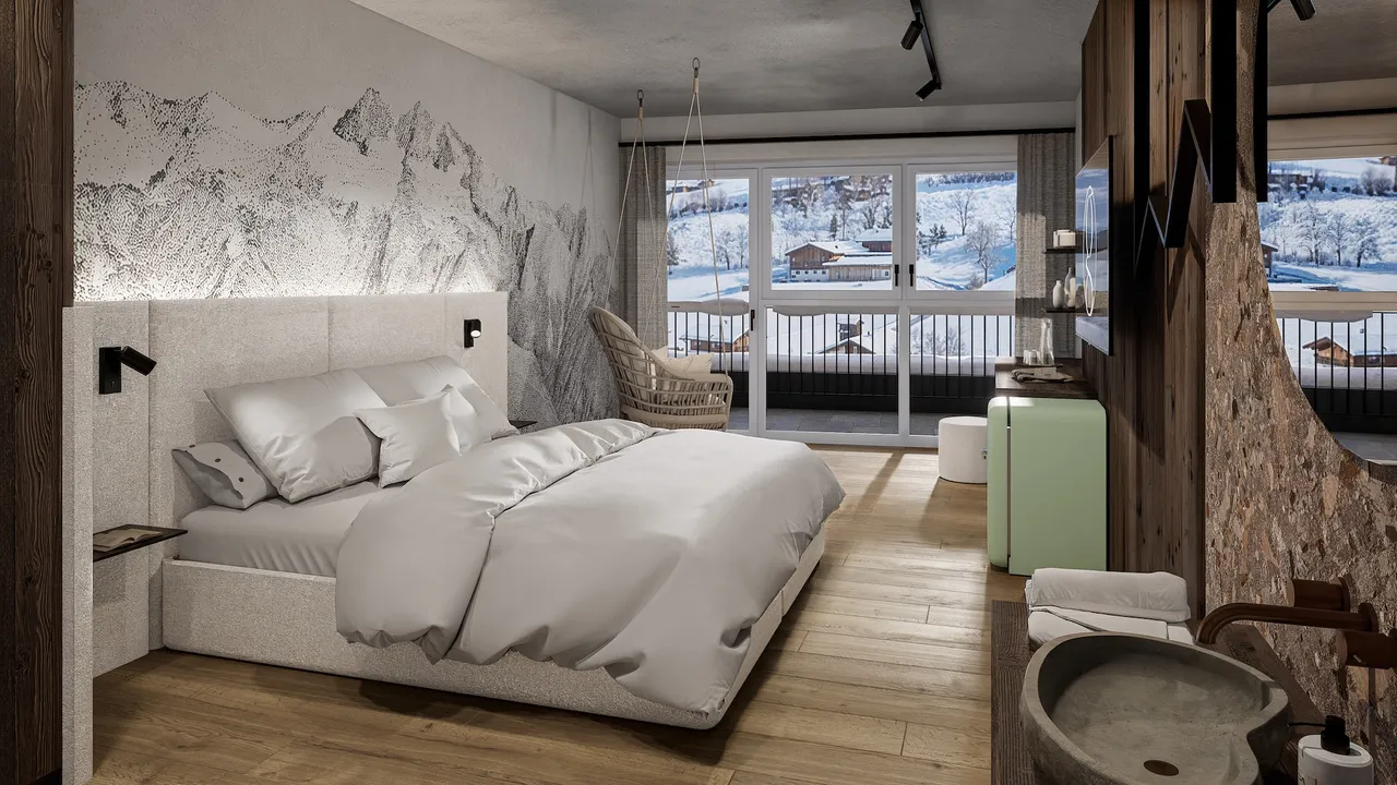 Designer Motel glockna: Natur im Inneren: Erstes Musterzimmer fertiggestellt