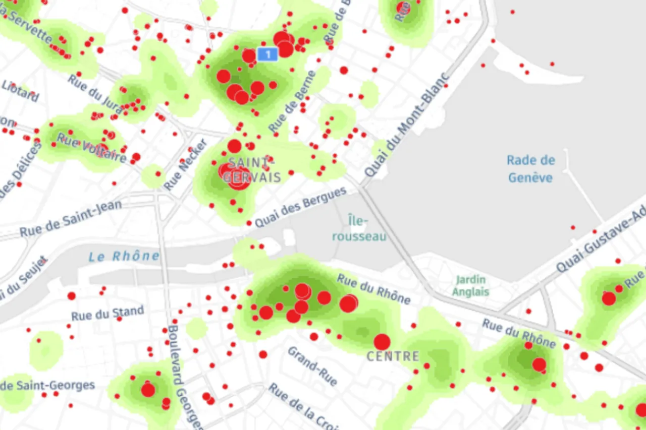 Wichtige POI-Daten zu Handel und Gastronomie aus dem WIGeo Standortatlas werden als Heatmap und Punktdaten dargestellt. Diese und viele weitere von WIGeoGIS gelieferten Geodaten erweitern die üblichen Daten in der Stadtplanung.