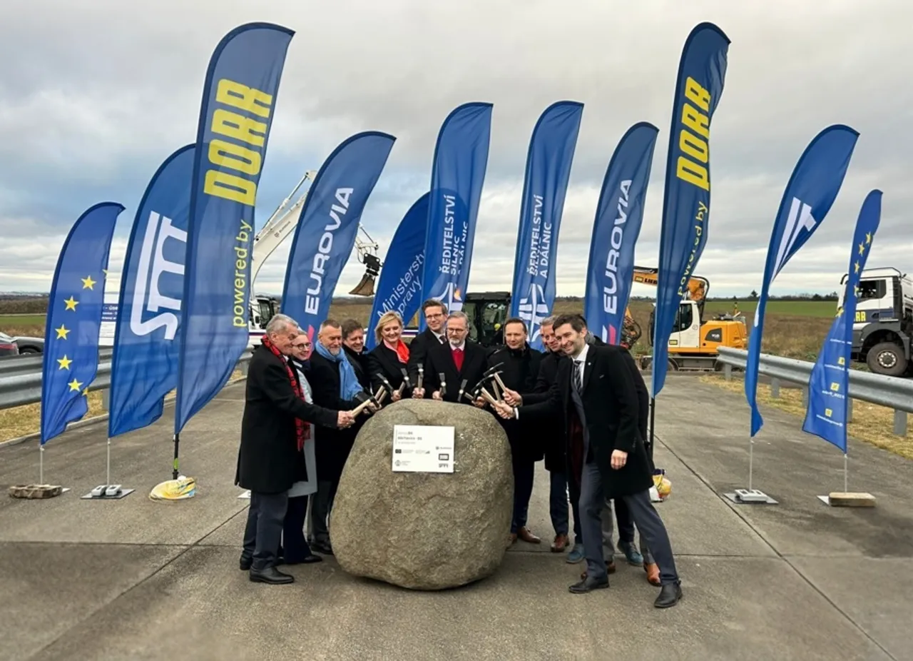 Feierliche Eröffnung der Arbeiten am neuesten Abschnitt der Ringstrasse von Běchovce nach D1