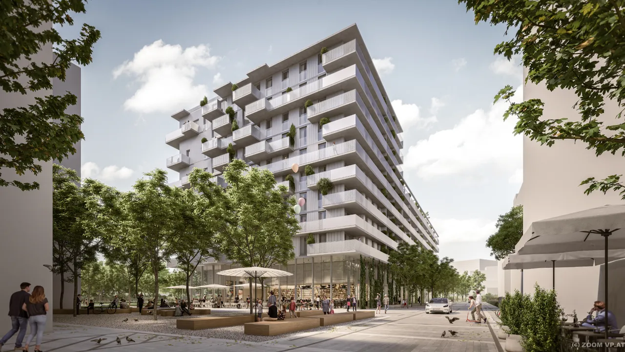 Visualisierung der Urbanen Binnenzone im Quartier am Kempelenpark