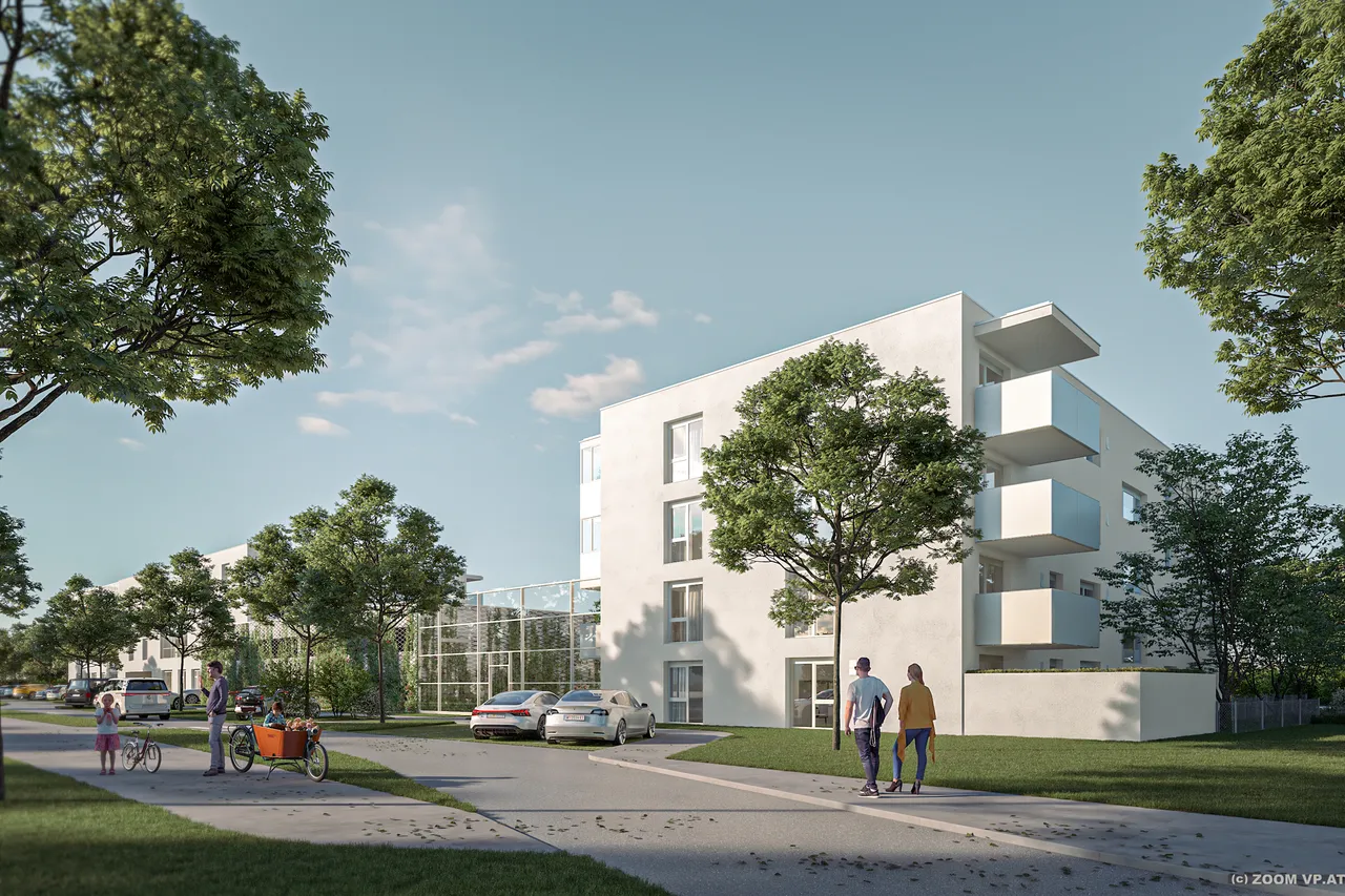 Visualisierung der WAG-Wohnanlage Mietwohnungen Salzburger Straße