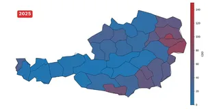 Der Techem Hitzeatlas zeigt die Hotspots in Österreich