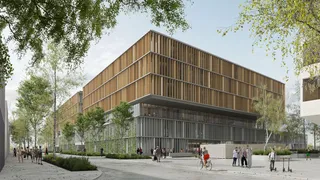 Zentralberufsschule Seestadt Aspern spart mit emissionsarmem Beton 4.200 t CO2 ein