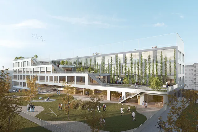 Geothermie in der Schule: Spatenstich für die neue AHS im Village im Dritten