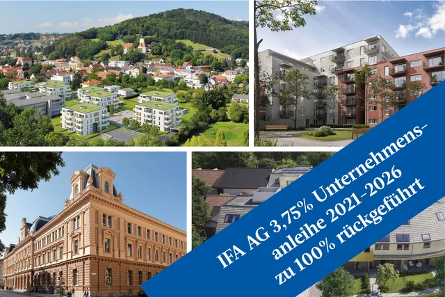 „IFA AG 3,75% Unternehmensanleihe 2021-2026“ zu 100% rückgeführt