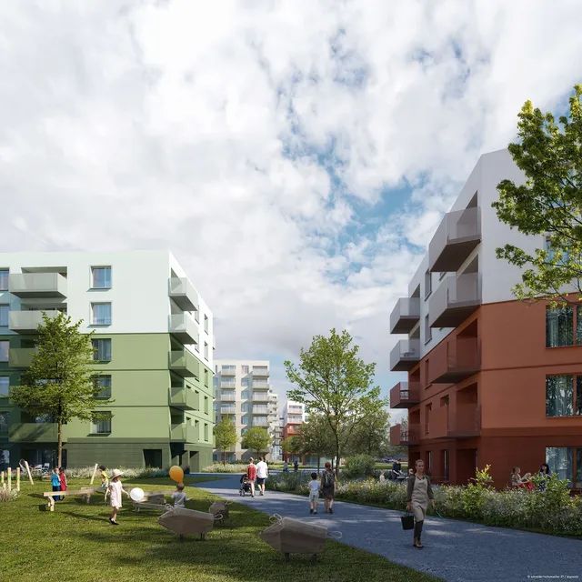 Gleichenfeier für ÖSW Wohnprojekt  „Das Lichtquartier“ in Graz Reininghaus