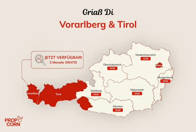 Immobilien-Startup PROPCORN AI expandiert nach Vorarlberg und Tirol mit neuen Features