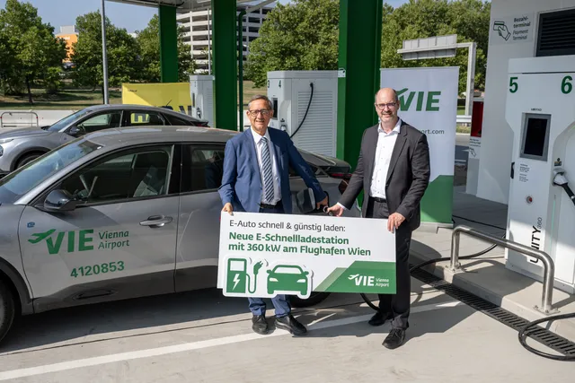 Flughafen Wien eröffnet Schnelllade-E-Tankstelle