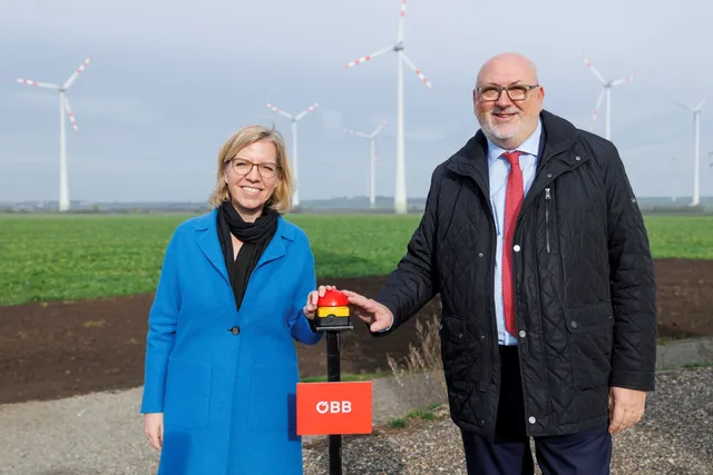 ÖBB nahmen in Niederösterreich Windrad für Bahnstrom in Betrieb