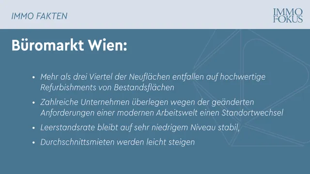 Büromarkt Wien 2022: Qualität statt Quantität