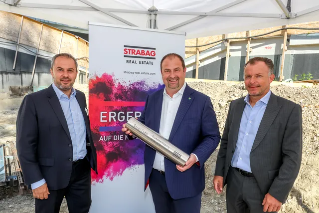 STRABAG Real Estate feiert Grundsteinlegung für Green Cube