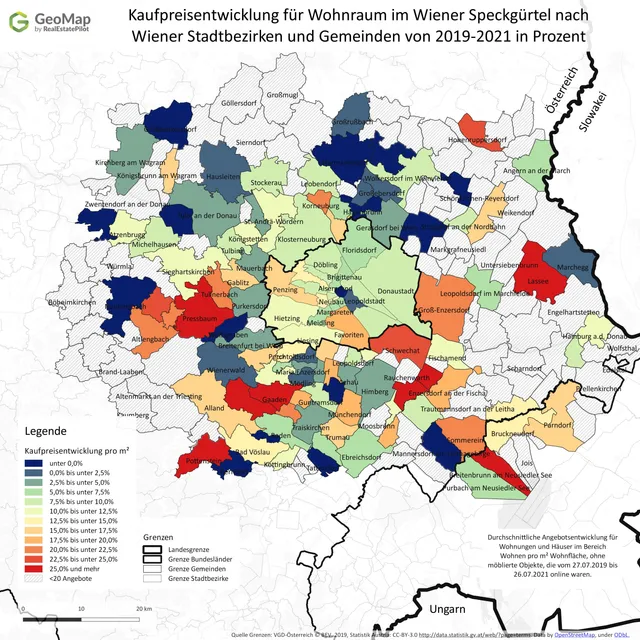 Wiener Speckgürtel: Preisanstieg von zehn Prozent gegenüber 2020